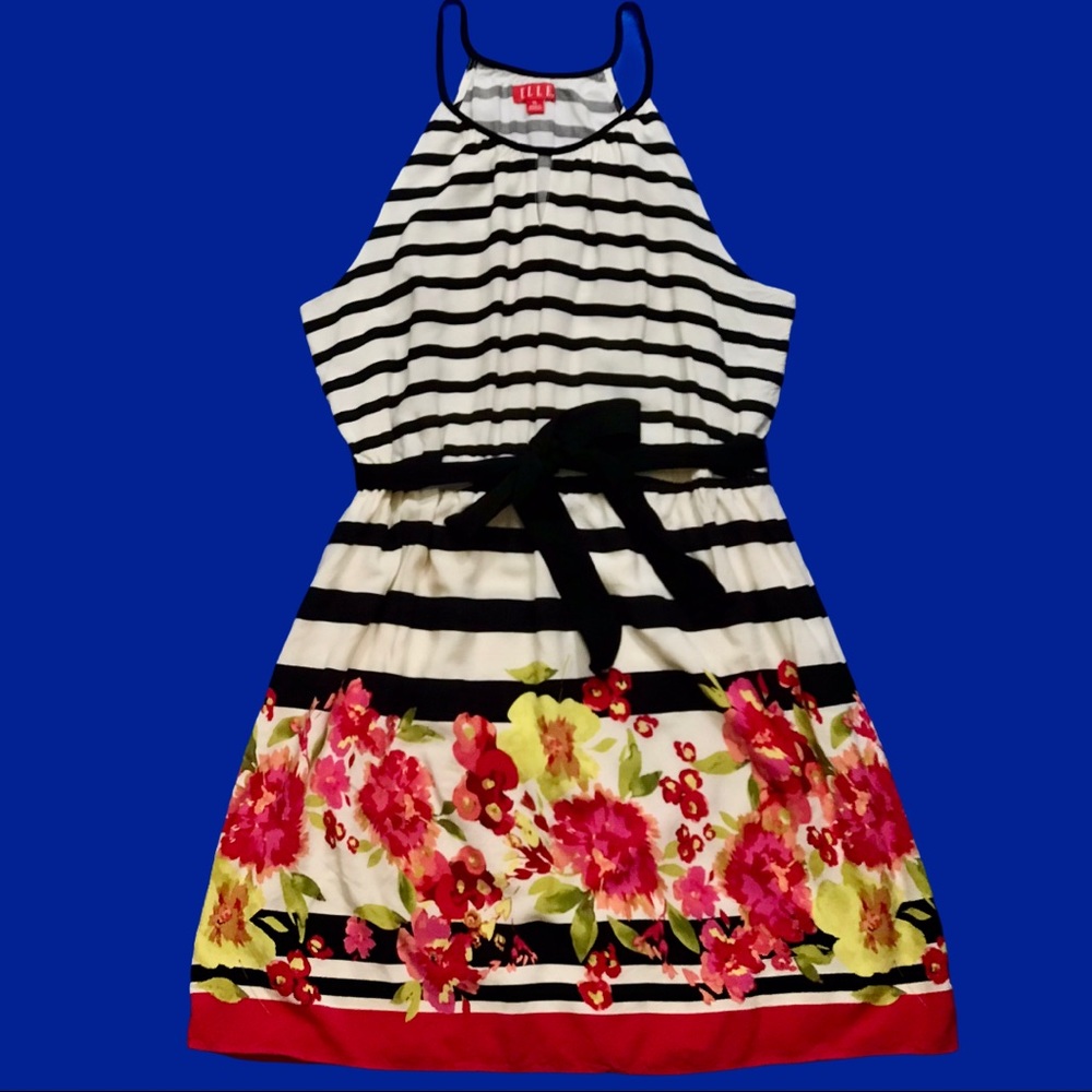 Elle Fit & Flare Halter Neck Floral Dress Sz XL